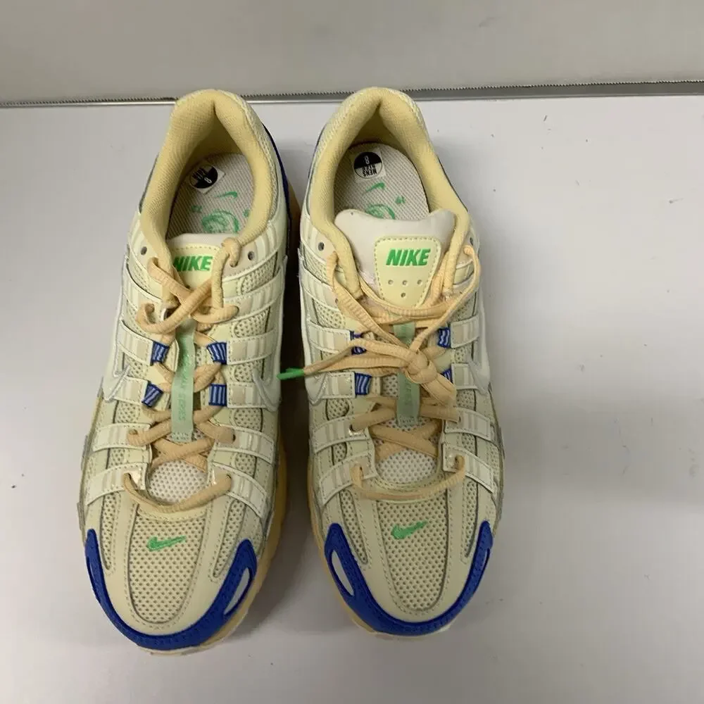 Nike P-6000 Athletic Department FJ5443 113 Size 8 Men Beige Blue Cream Sneakers